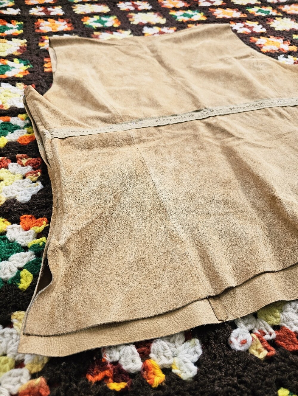 Y2K Genuine Suede Leather 70s Inspired Danier Top Size 14 Boho Western - Picture 13 of 15
